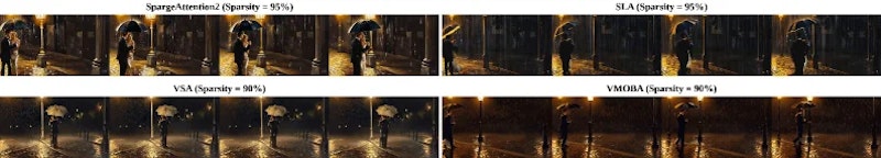 図4: スパースアテンションで微調整を行う前の確率分布パターン（PP）。各行で60%の累積確率を保持する設定での可視化