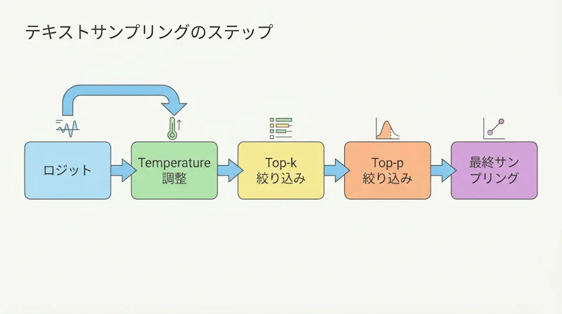 図3: サンプリングパラメータが適用される一般的な順序