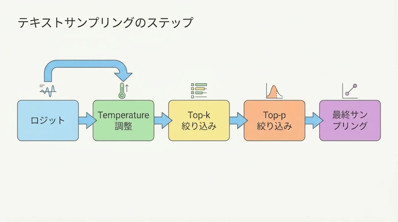 図3: サンプリングパラメータが適用される一般的な順序