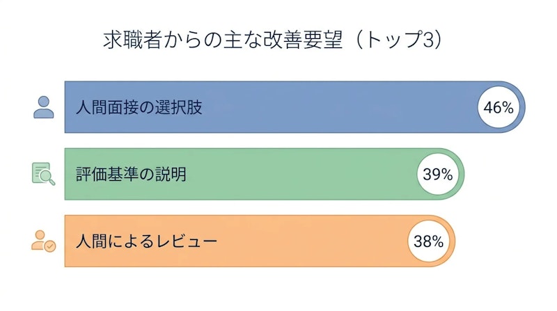 図1: 求職者が求める「AI面接官」への主な改善要望（米国人回答者）