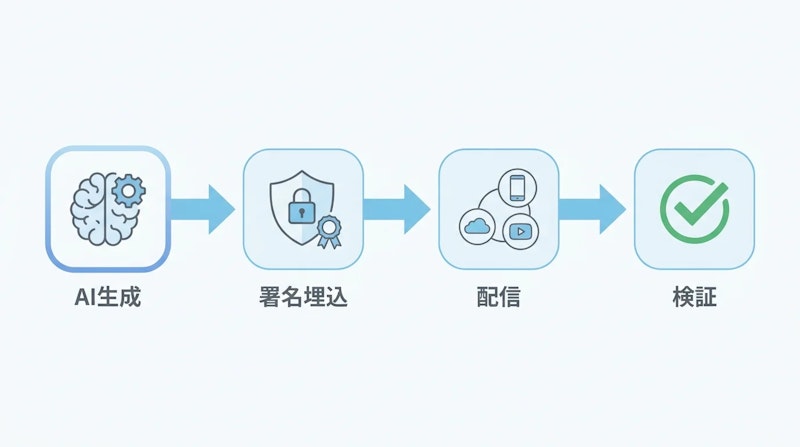 図1: Content Credentialsの動作フロー