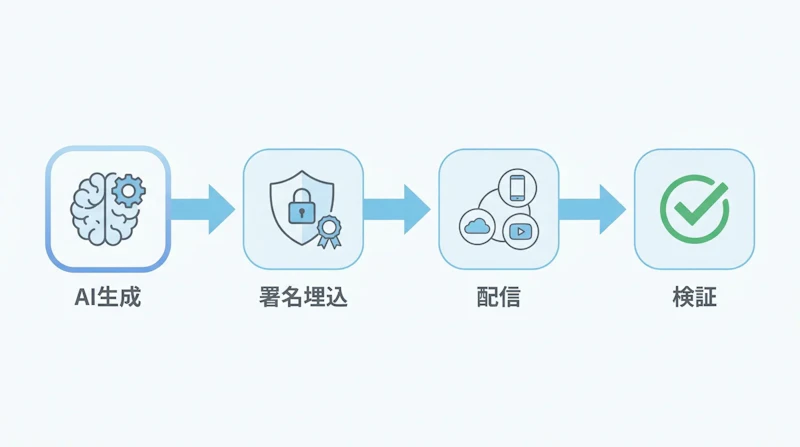 図1: Content Credentialsの動作フロー