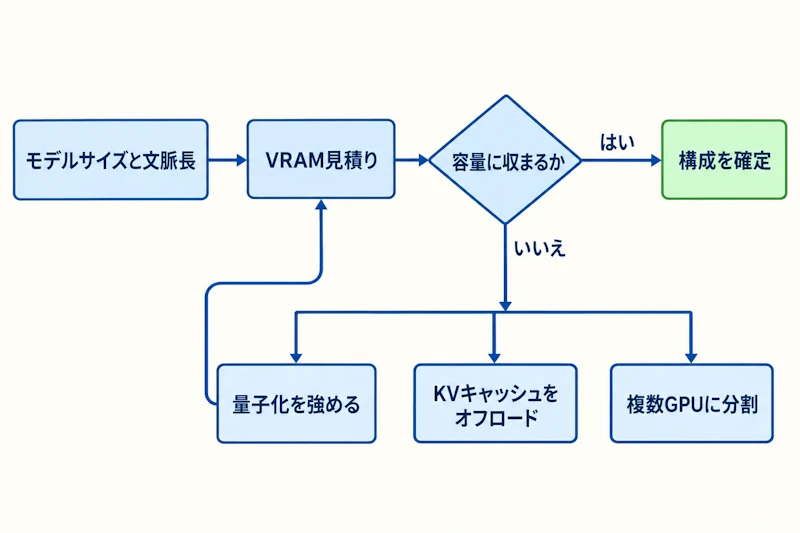 図2: 見積りが収まらないときの分岐と再見積りのループ