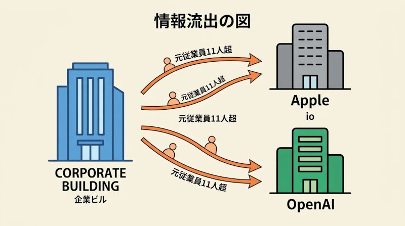図1: Appleが主張する情報流出の構図