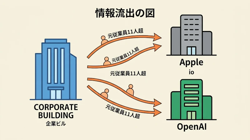 図1: Appleが主張する情報流出の構図