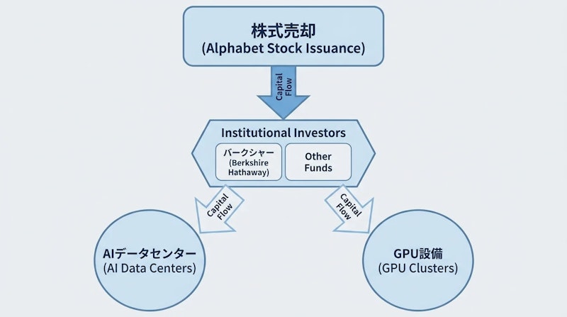 図1: AlphabetのAIインフラ向け資金調達フロー