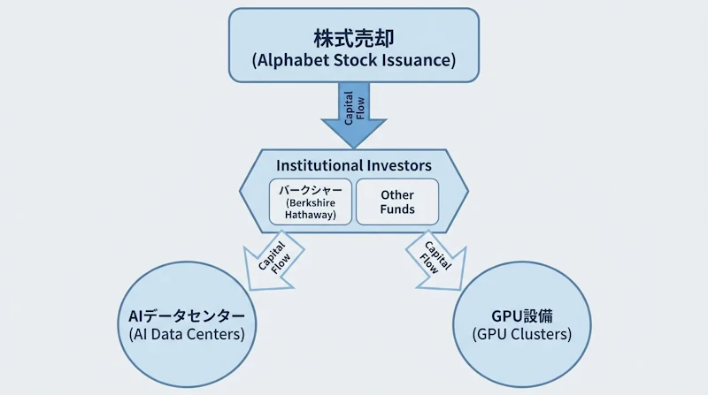 図1: AlphabetのAIインフラ向け資金調達フロー
