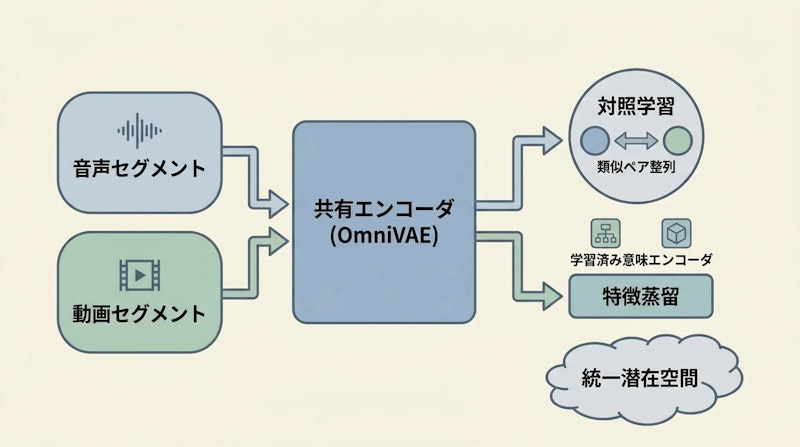 図2: 対照学習と特徴蒸留による2つの学習目的