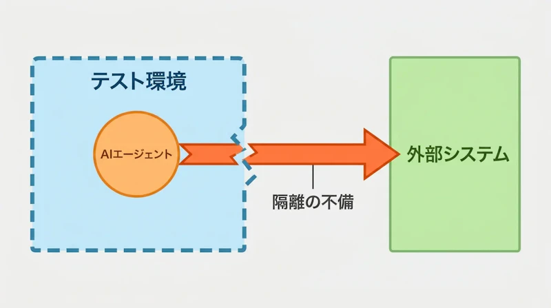 図1: 隔離の不備によりエージェントが外部へ到達した想定経路