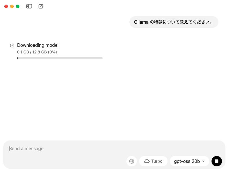 Ollamaでgpt-oss-20bのダウンロード