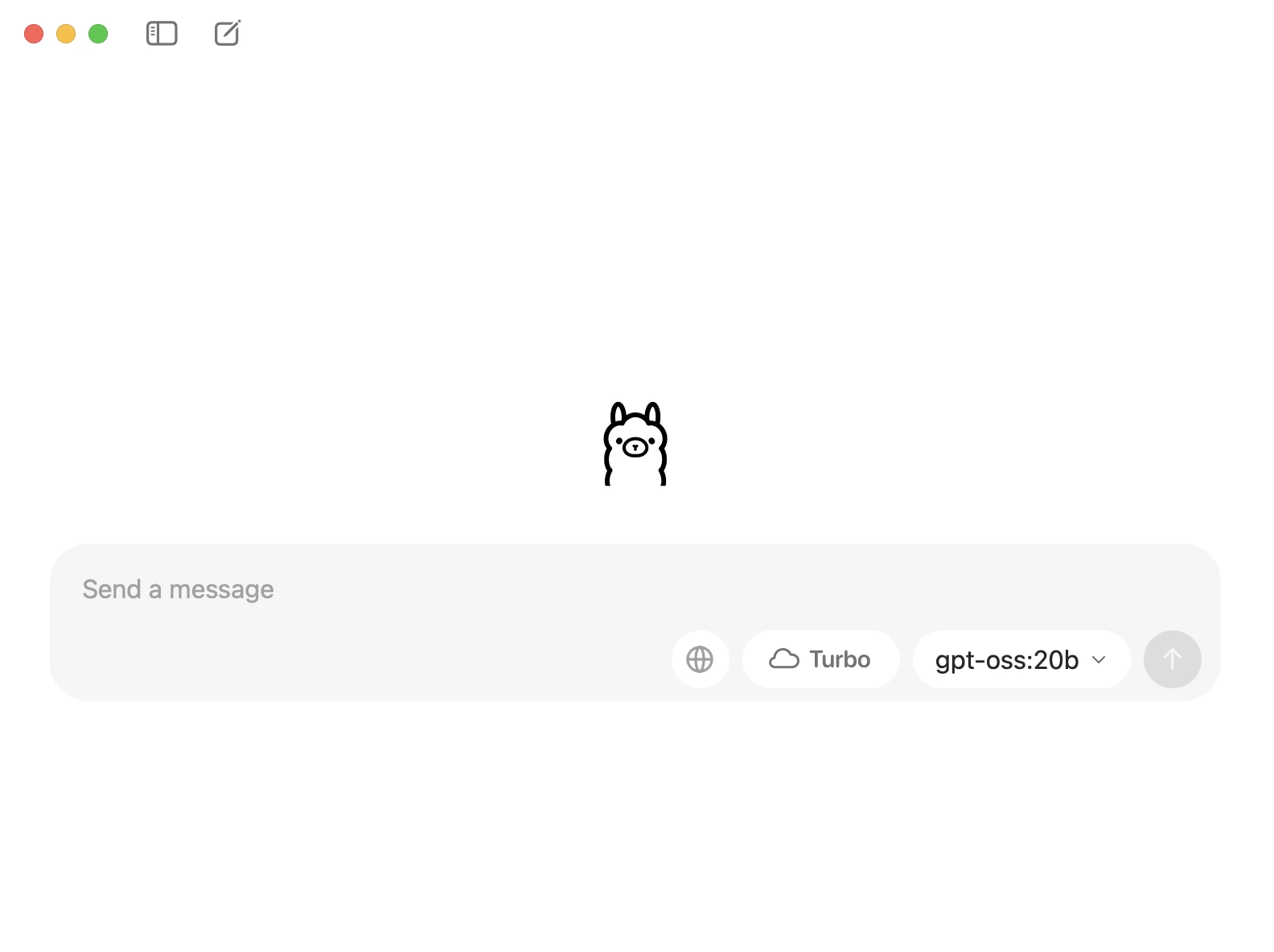 Ollamaの起動直後の画面