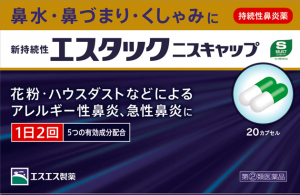 新持続性エスタックニスキャップ（20カプセル入）箱のイメージ