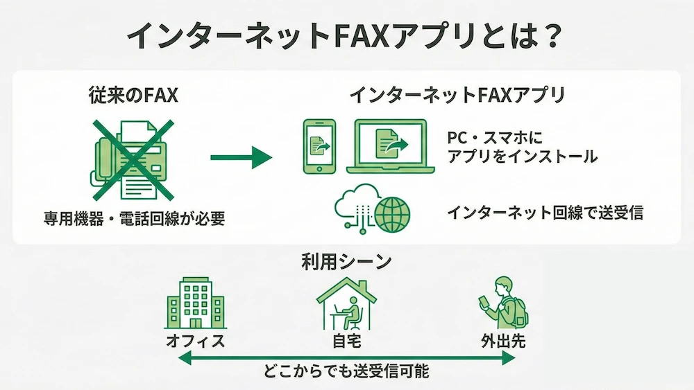 インターネットFAXアプリについて解説する画像