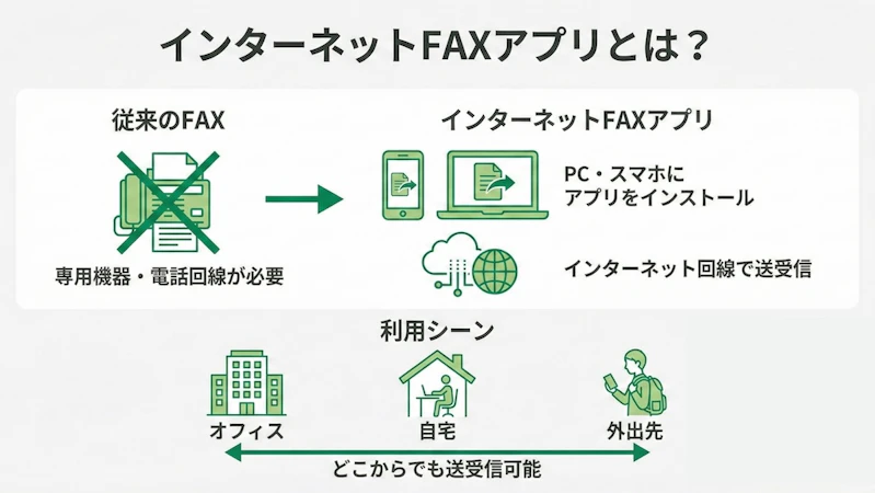 インターネットFAXアプリについて解説する画像