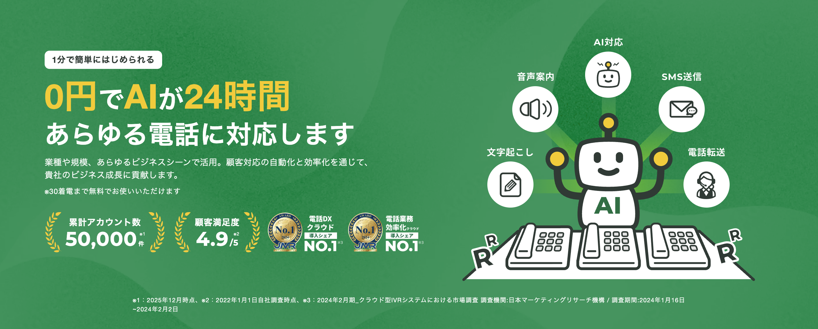 AI電話代行サービスのアイブリー | 月額3,317円〜で24時間電話対応