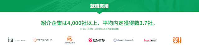 就職実績