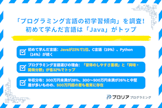 「プログラミング言語の初学習傾向」を調査！初めて学んだ言語は「Java」がトップのサムネイル画像