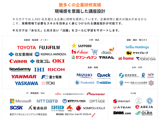 企業研修実績