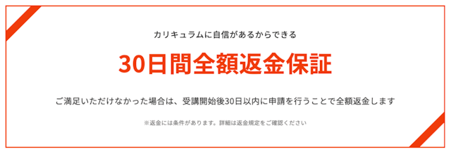 30日間全額返金保証