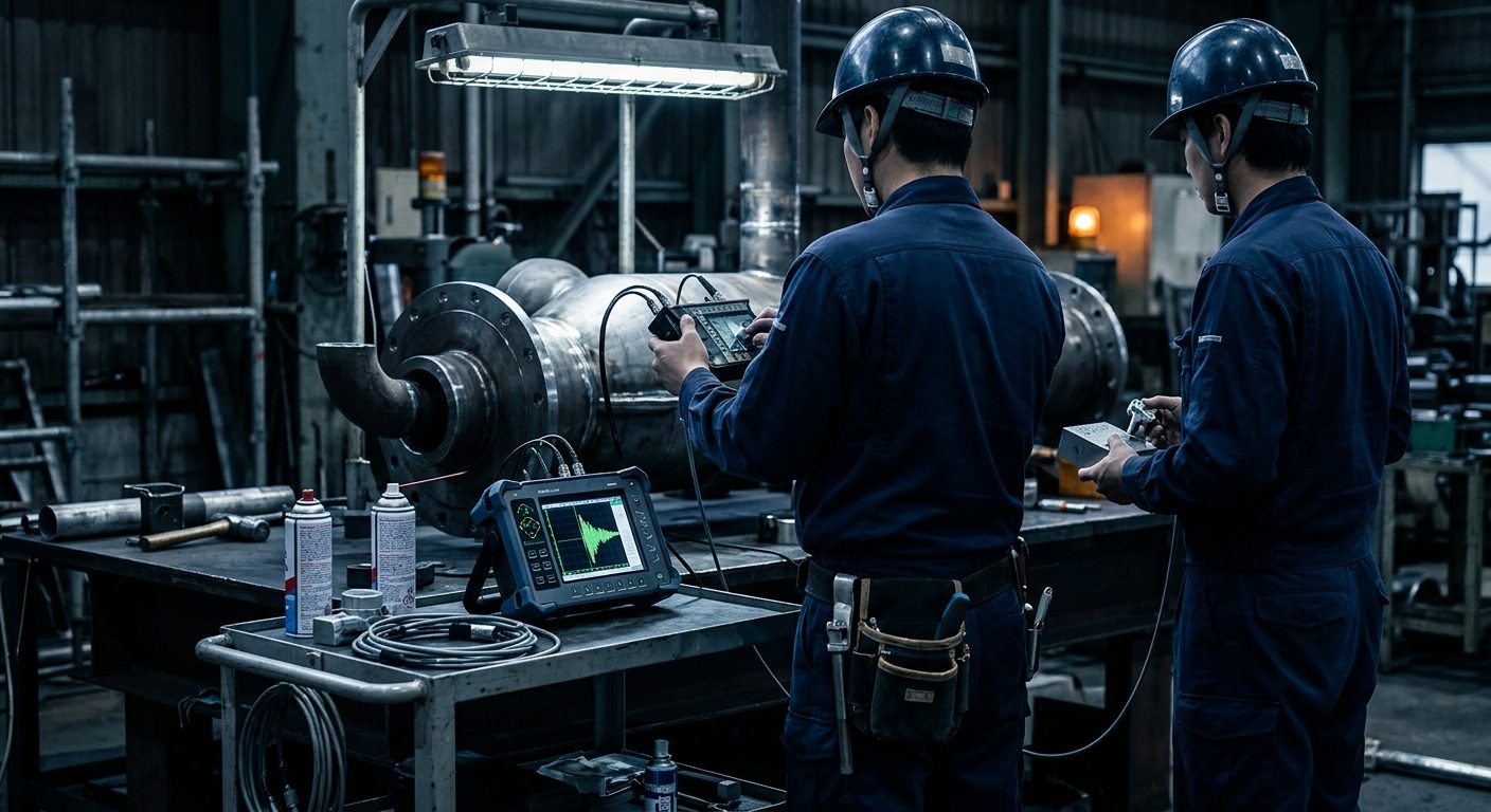2人1組の班で担当区域を回る判定活動の装備。調査票と色分けステッカー、ヘルメットや記録用具