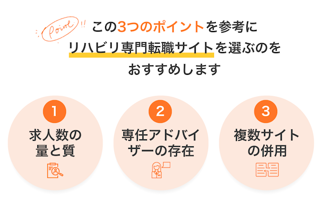 リハビリ専門転職サイトの選び方
