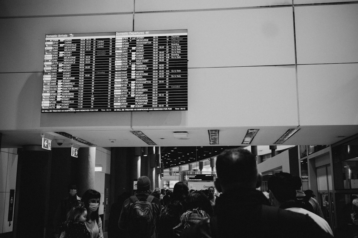 空港の出発ロビー