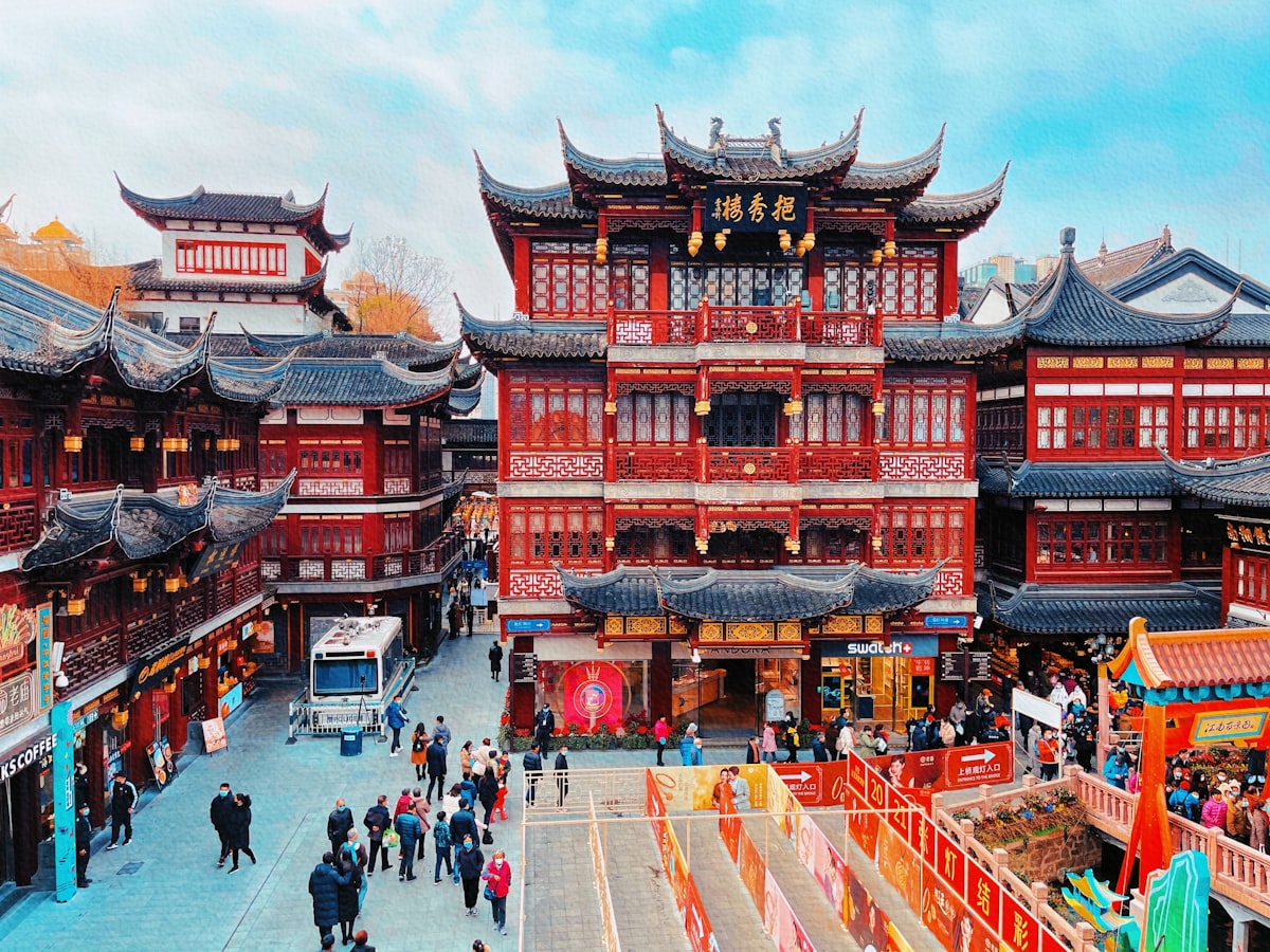 豫園の伝統的な中国建築