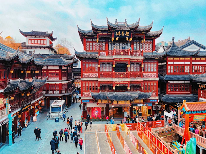 豫園の伝統的な中国建築