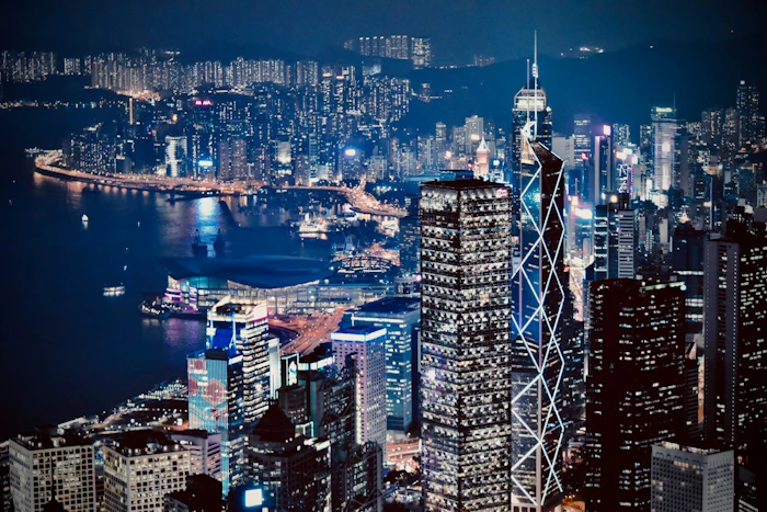 高台から見下ろす香港の夜景