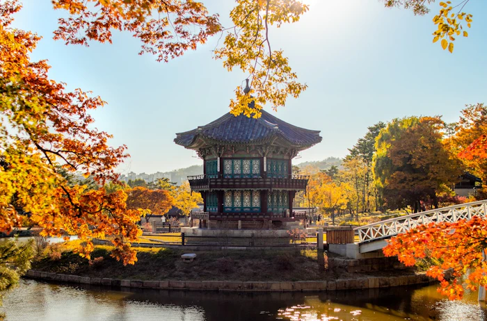 ソウルの秋の紅葉風景