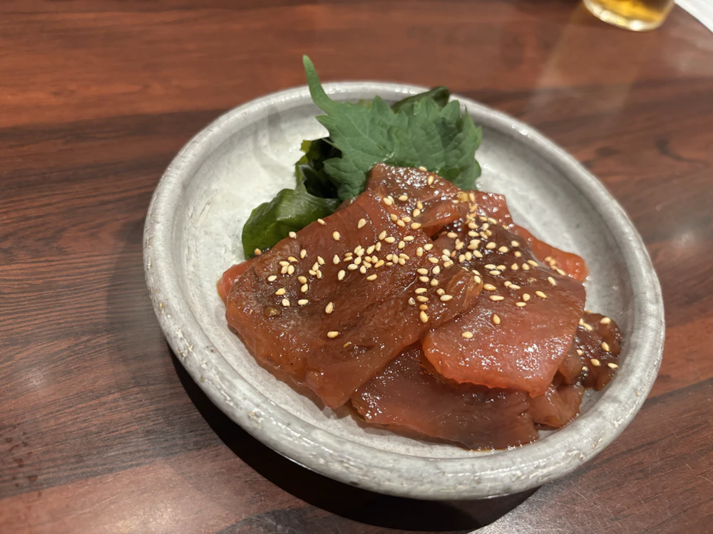 マグロ切り落としの青唐醤油づけ