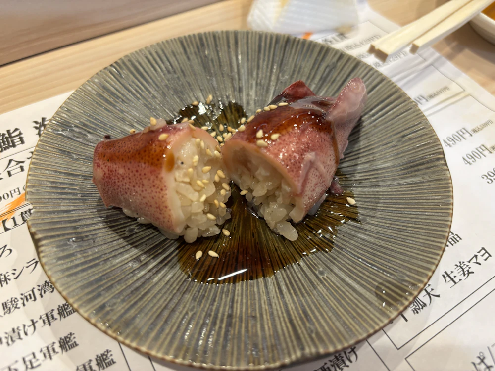 煮ヤリイカ印龍鮨