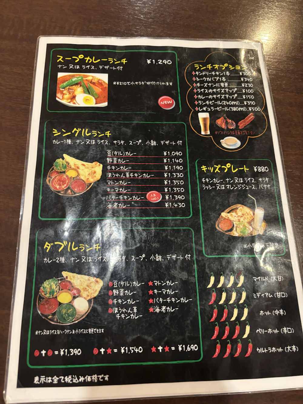 メニュー表