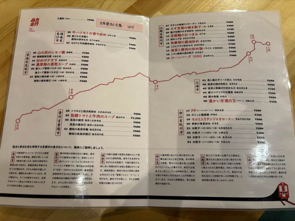 メニュー表