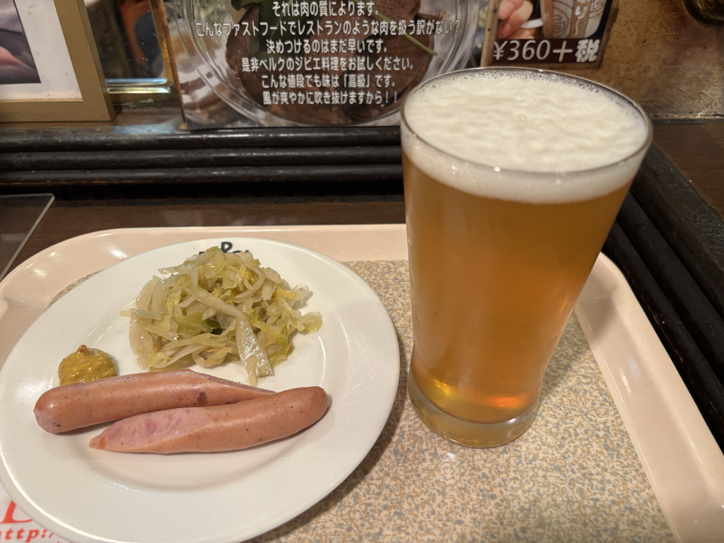 Swheat&sour(ABV６%)とソーセージアンドクラウト