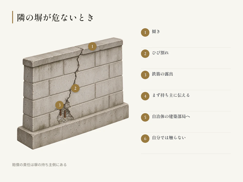 外から見て分かる合図と、気づいたときにとる順序。