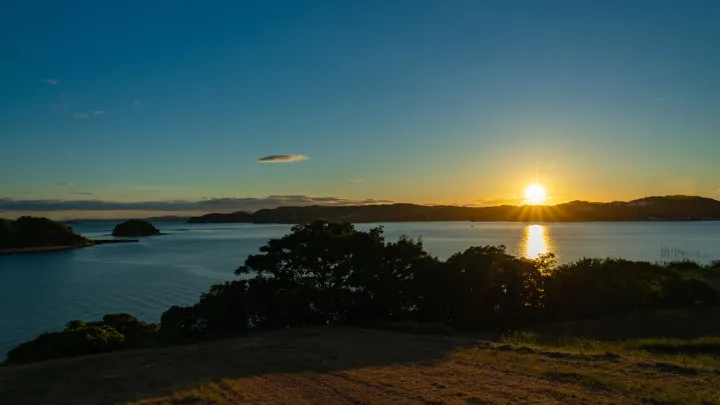 前島 夕焼けの様子