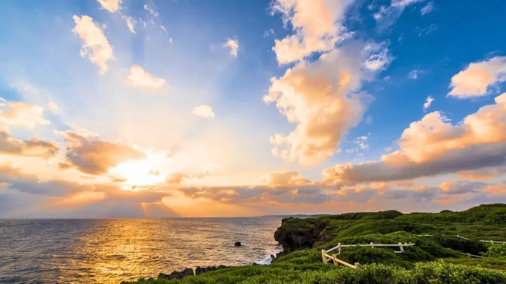 宮古島の夕陽景色