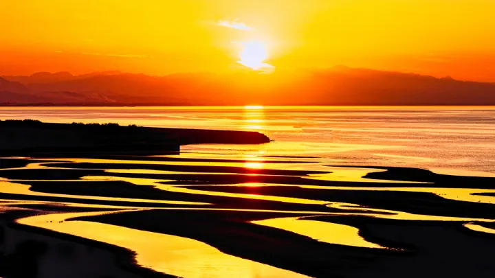 真玉海岸 夕陽の景色