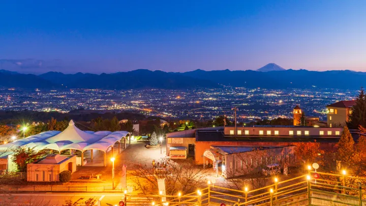 新日本三大夜景 笛吹川フルーツ公園の夜景