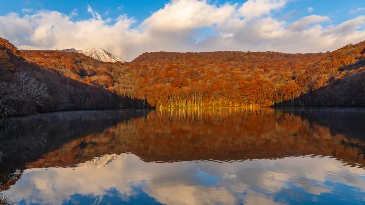 蔦沼 紅葉の景色