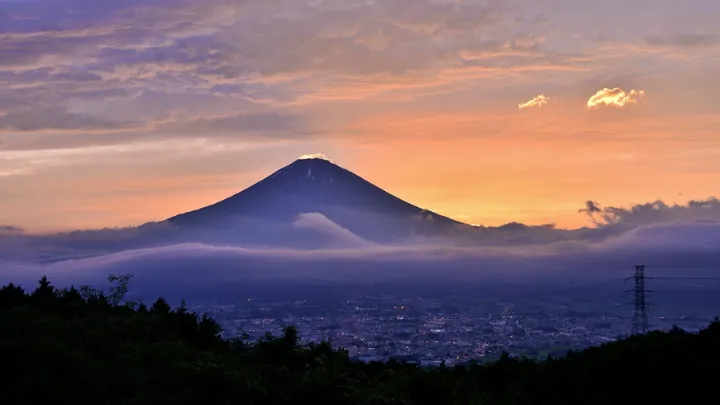静岡県御殿場 夕焼け富士の景色