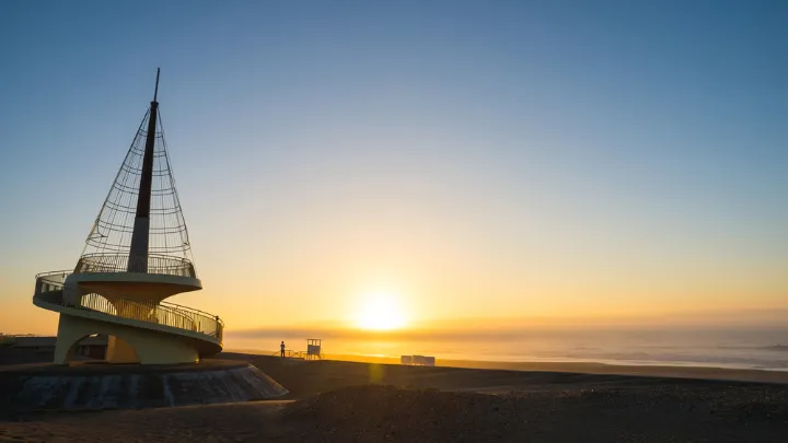 九十九里浜 日の出の景色