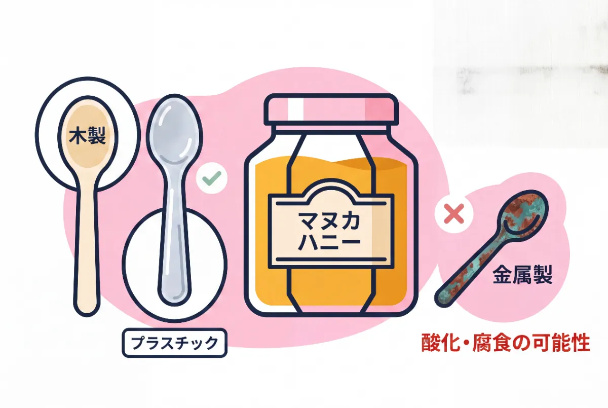 マヌカハニーとスプーン