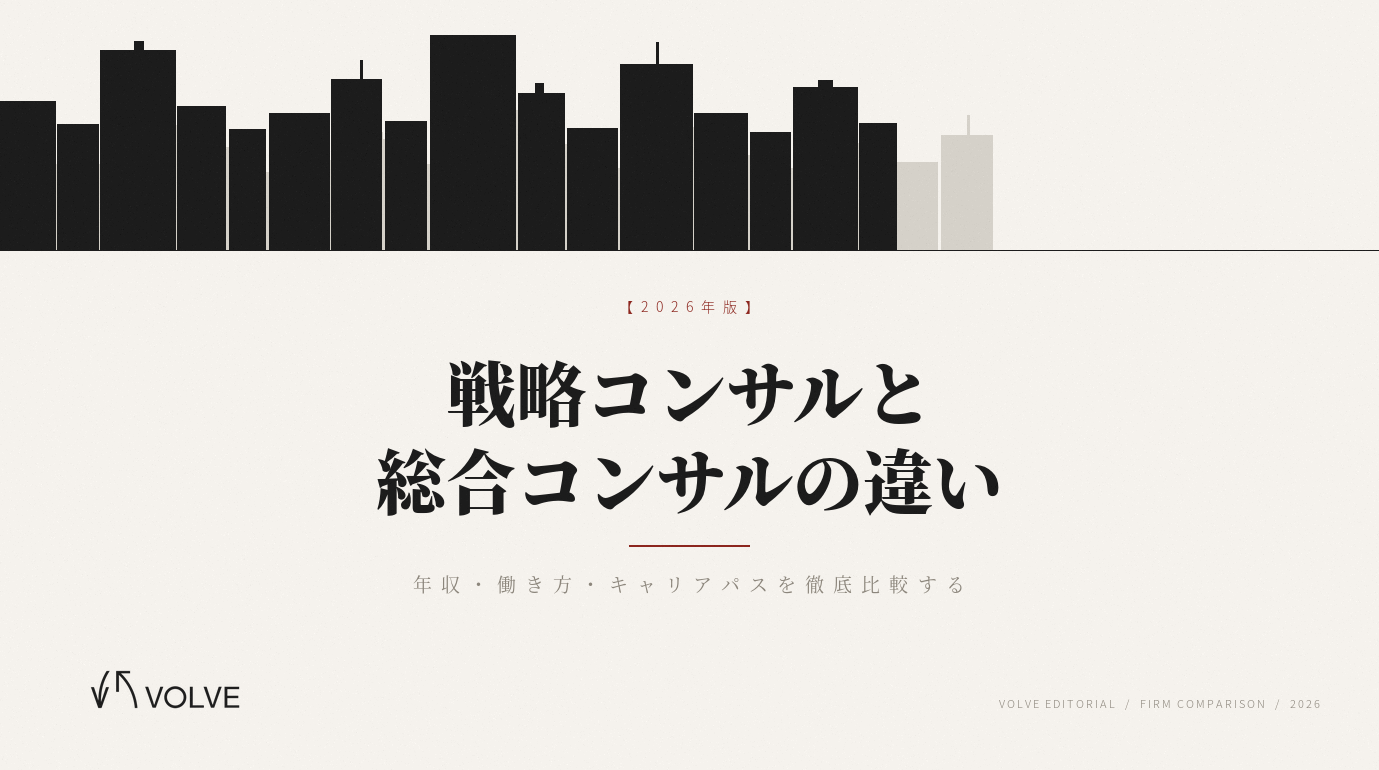 【2026年版】戦略コンサルと総合コンサルの違い｜年収・働き方・キャリアパスを徹底比較