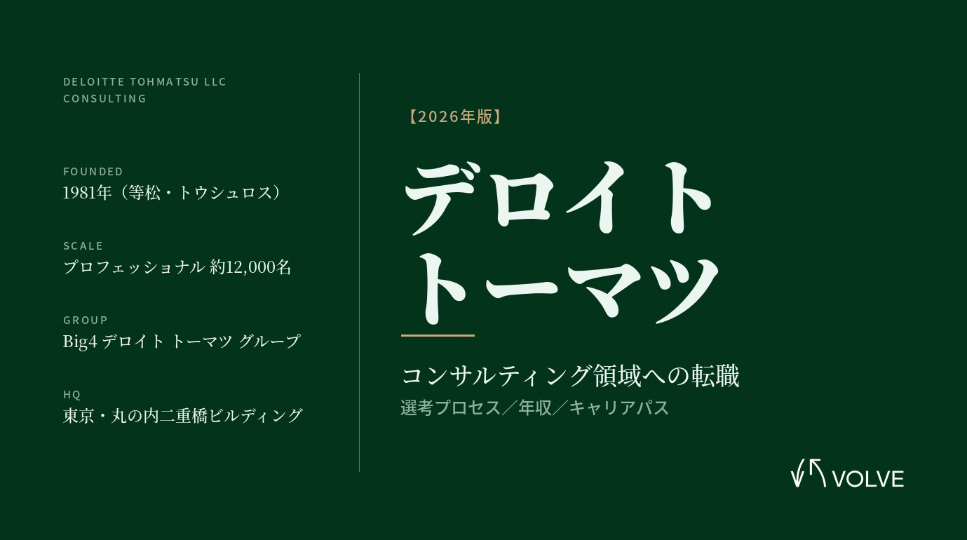 【2026年版】デロイト トーマツ コンサルティングへの転職｜選考プロセス・年収・キャリアパスを徹底解説