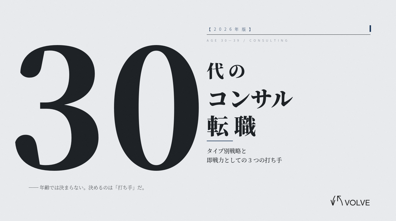 30代からのコンサル転職|タイプ別戦略と即戦力として評価される3つの打ち手