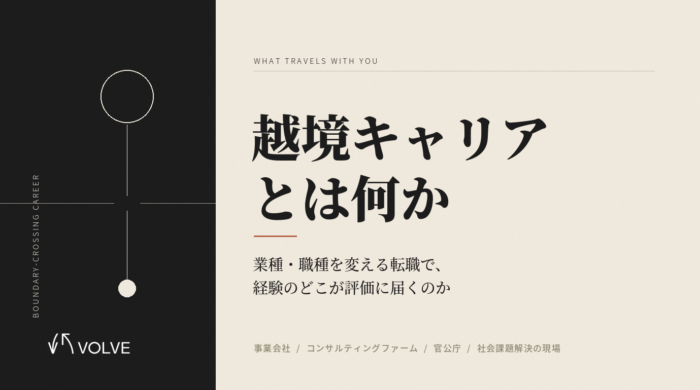 越境キャリアとは｜業種・職種を変える転職で、何が持ち込めて何が持ち込めないのか