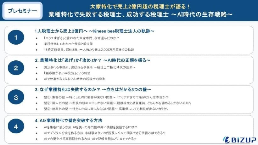 「業種特化で失敗する税理士、成功する税理士 ～AI時代の生存戦略～」オンデマンドセミナーを配信