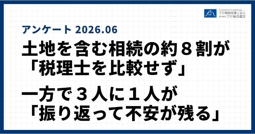 相続税申告、依頼者の8割が「税理士を比較せず」依頼している実態